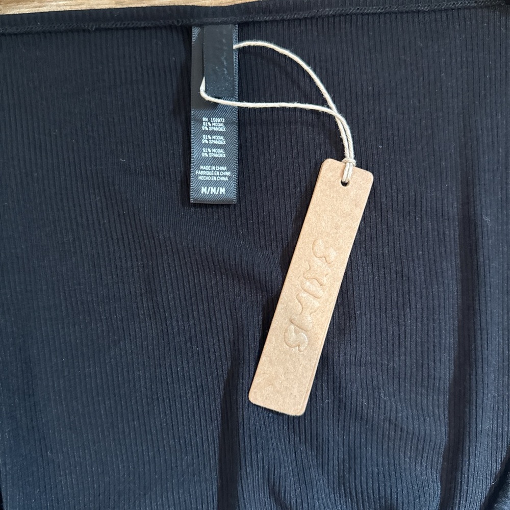 SKIMS Black Long Sleeve Slip Dress - Picture 4 of 4